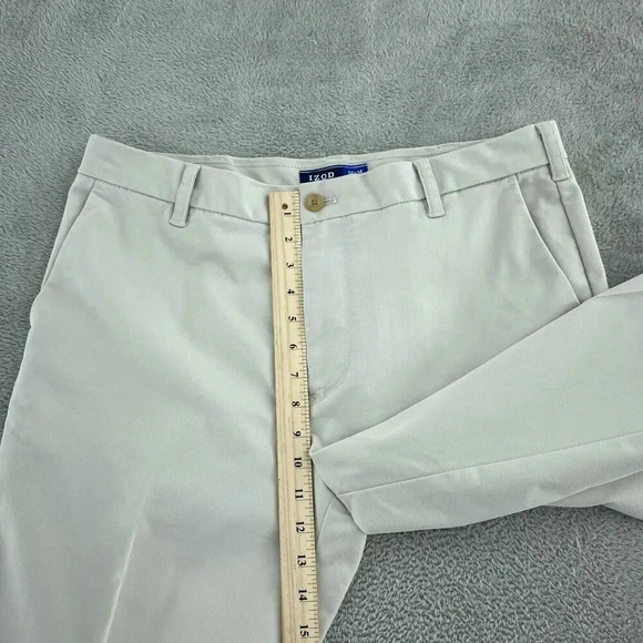 Izod Mens Straight Fit Khaki Pants 34x34 Cotton/Polyester Blend 4391 - Picture 4 of 9